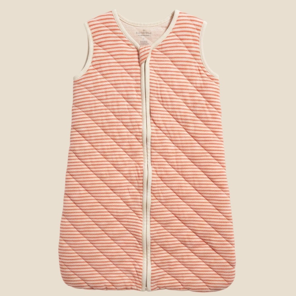 Moon and Back by Hanna Andersson Quilted Sleep Sack Orange Stripe Medium